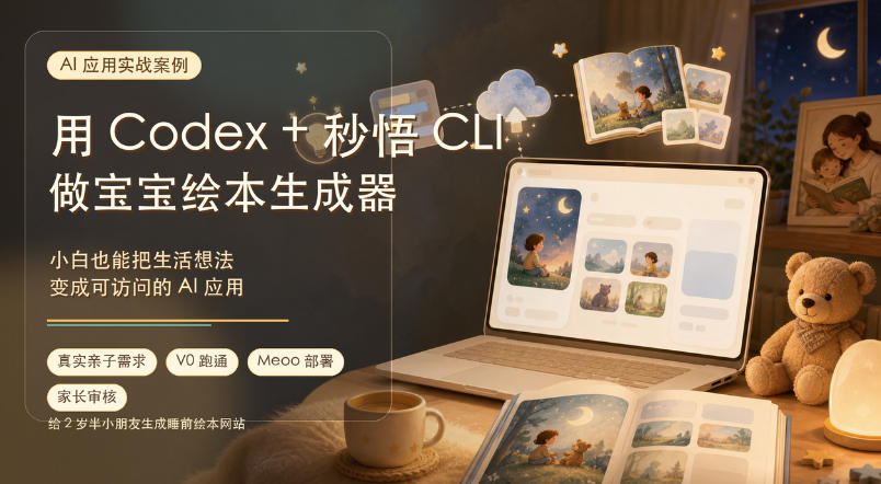 AI应用实战案例,用Codex+秒悟CLl做宝宝绘本生成器,小白也能把生活想法变成可访问的AI应用网络赚钱,项目资源网,副业资源网,兼职项目,网赚课程-副业赚钱-互联网创业-独家轻创IP大圣网创
