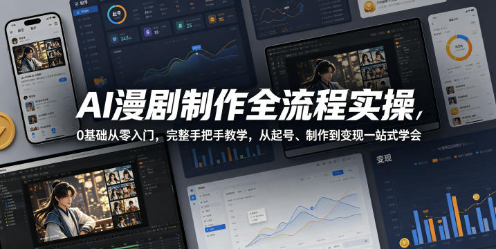 AI漫剧制作全流程实操,0基础从零入门,完整手把手教学,从起号、制作到变现一站式学会(更新)网络赚钱,项目资源网,副业资源网,兼职项目,网赚课程-副业赚钱-互联网创业-独家轻创IP大圣网创