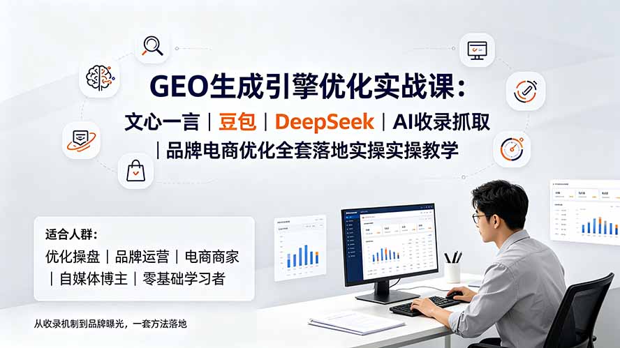 GEO生成引擎优化实战课:文心一言|豆包|DeepSeek|AI收录抓取|品牌电商优化全套落地实操教学网络赚钱,项目资源网,副业资源网,兼职项目,网赚课程-副业赚钱-互联网创业-独家轻创IP大圣网创