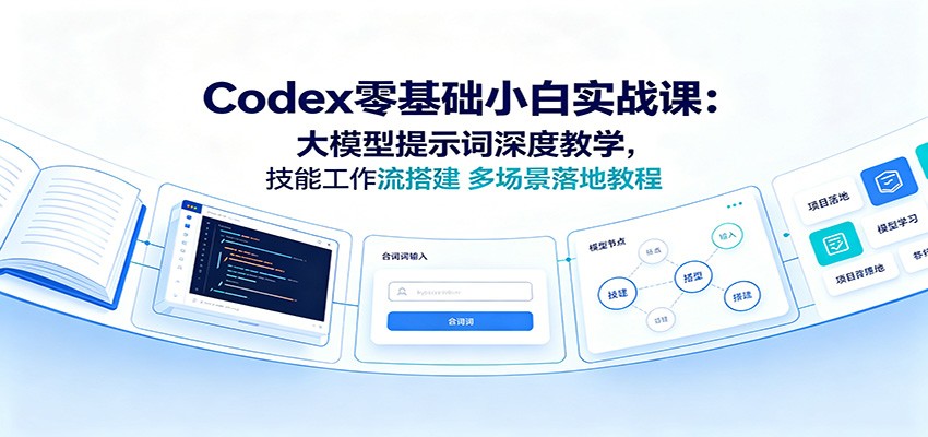 Codex零基础小白实战课:大模型提示词深度教学,技能工作流搭建多场景落地教程网络赚钱,项目资源网,副业资源网,兼职项目,网赚课程-副业赚钱-互联网创业-独家轻创IP大圣网创