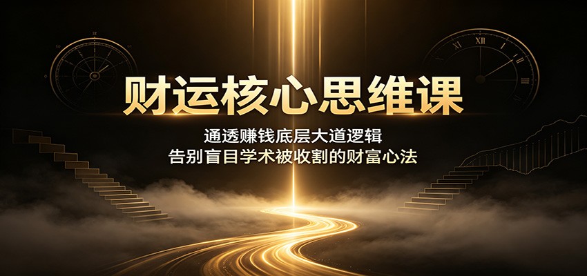 财运核心思维课：通透赚钱底层大道逻辑，告别盲目学术被收割的财富心法网络赚钱,项目资源网,副业资源网,兼职项目,网赚课程-副业赚钱-互联网创业-独家轻创IP大圣网创