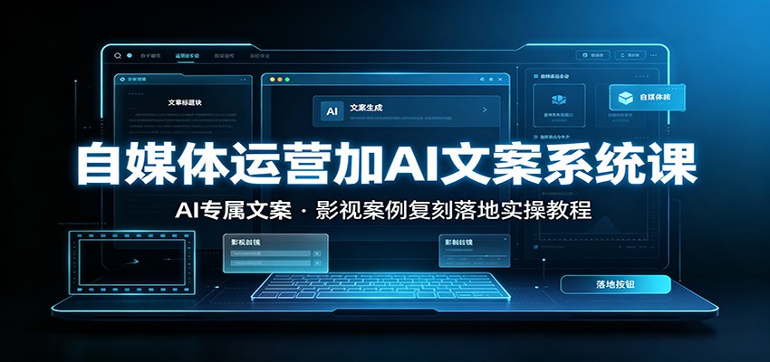 自媒体运营加AI文案系统课：：AI专属文案，影视案例复刻落地实操教程网络赚钱,项目资源网,副业资源网,兼职项目,网赚课程-副业赚钱-互联网创业-独家轻创IP大圣网创