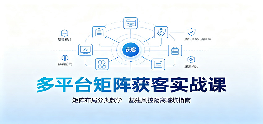 多平台矩阵获客实战课：矩阵布局分类教学，基建风控隔离避坑指南网络赚钱,项目资源网,副业资源网,兼职项目,网赚课程-副业赚钱-互联网创业-独家轻创IP大圣网创