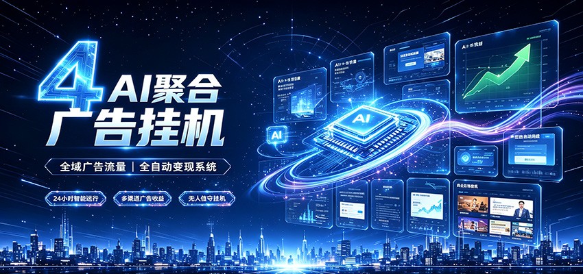 全域广告流量聚合，AI无人挂机稳赚佣金，打造长期稳定被动收入副业网络赚钱,项目资源网,副业资源网,兼职项目,网赚课程-副业赚钱-互联网创业-独家轻创IP大圣网创