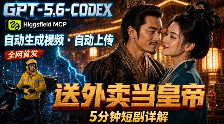GPT-5.6 Codex+Higgsfield MCP:一条指令生成5分钟短剧并自动上传YouTube(油管)网络赚钱,项目资源网,副业资源网,兼职项目,网赚课程-副业赚钱-互联网创业-独家轻创IP大圣网创