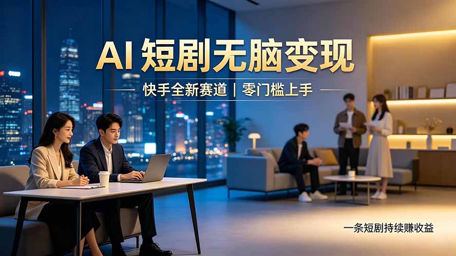 别乱找副业了，快手 AI 短剧零门槛长久被动增收网络赚钱,项目资源网,副业资源网,兼职项目,网赚课程-副业赚钱-互联网创业-独家轻创IP大圣网创