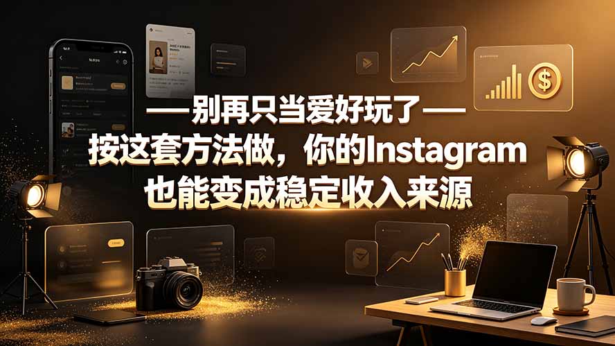 别再只当爱好玩了——按这套方法做，你的Instagram也能变成稳定收入来源网络赚钱,项目资源网,副业资源网,兼职项目,网赚课程-副业赚钱-互联网创业-独家轻创IP大圣网创