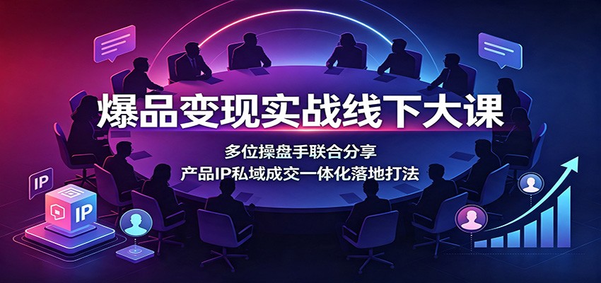 爆品变现实战线下大课：多位操盘手联合分享，产品IP私域成交一体化落地打法网络赚钱,项目资源网,副业资源网,兼职项目,网赚课程-副业赚钱-互联网创业-独家轻创IP大圣网创