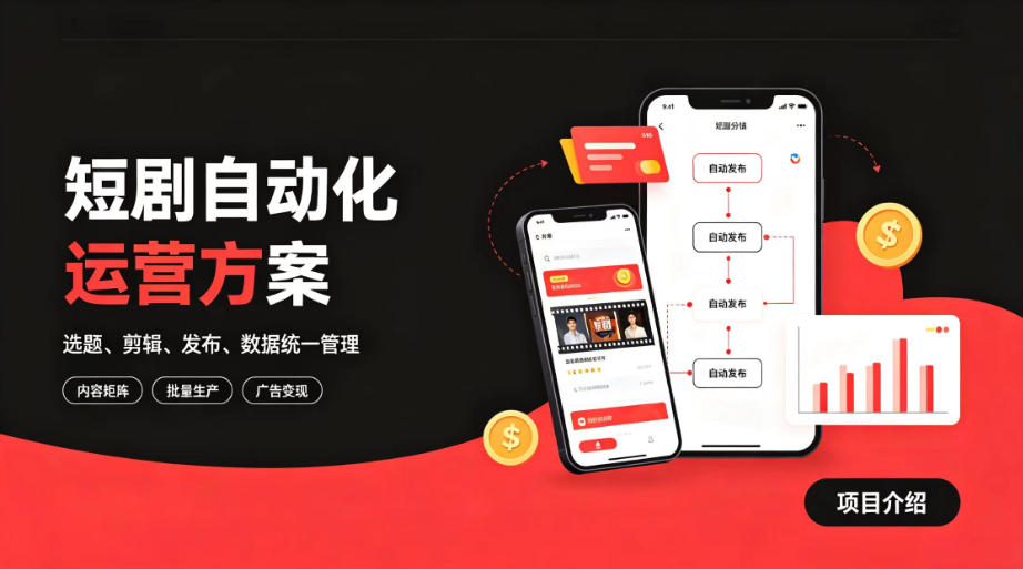 快手全自动短剧矩阵项目｜自动化分发，流量持续变现【揭秘】网络赚钱,项目资源网,副业资源网,兼职项目,网赚课程-副业赚钱-互联网创业-独家轻创IP大圣网创