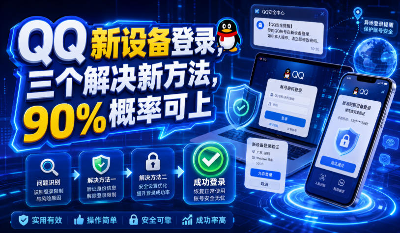 QQ新设备登录，三个解决新方法，90%概率可上网络赚钱,项目资源网,副业资源网,兼职项目,网赚课程-副业赚钱-互联网创业-独家轻创IP大圣网创