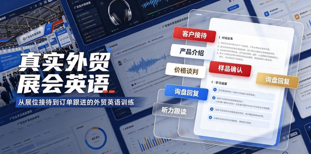 真实外贸展会英语，广交会外贸口语听力突击课程【音频】网络赚钱,项目资源网,副业资源网,兼职项目,网赚课程-副业赚钱-互联网创业-独家轻创IP大圣网创