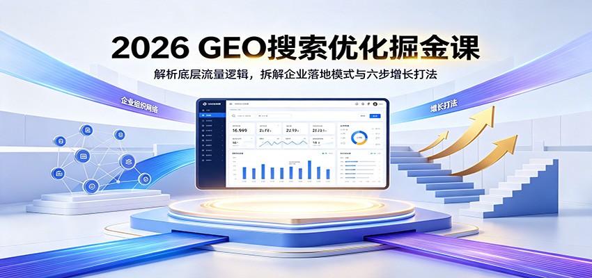 2026 GEO搜索优化掘金课:解析底层流量逻辑,拆解企业落地模式与六步增长打法网络赚钱,项目资源网,副业资源网,兼职项目,网赚课程-副业赚钱-互联网创业-独家轻创IP大圣网创