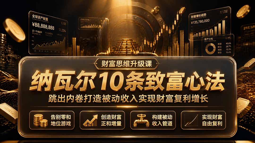 付费文章:纳瓦尔10条致富心法,跳出内卷打造被动收入实现财富复利增长网络赚钱,项目资源网,副业资源网,兼职项目,网赚课程-副业赚钱-互联网创业-独家轻创IP大圣网创