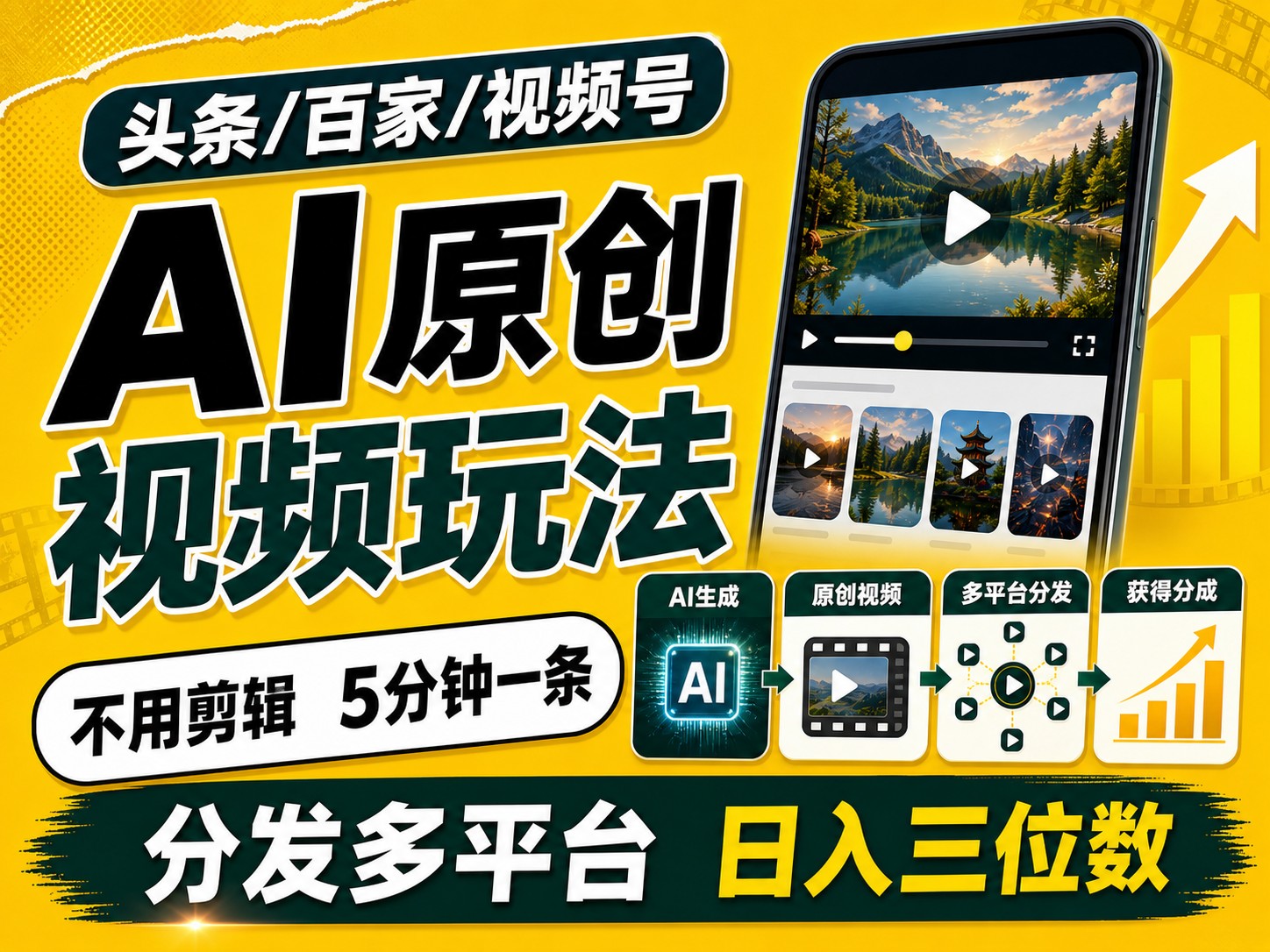 2026头条百家号升级玩法 5分钟一条原创视频 发多平台赚收网络赚钱,项目资源网,副业资源网,兼职项目,网赚课程-副业赚钱-互联网创业-独家轻创IP大圣网创