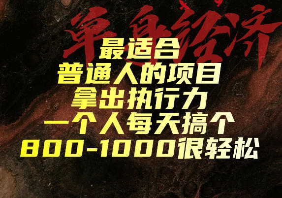 最适合普通人的项目,拿出执行力一个人每天搞个800-1k很轻松【揭秘】网络赚钱,项目资源网,副业资源网,兼职项目,网赚课程-副业赚钱-互联网创业-独家轻创IP大圣网创