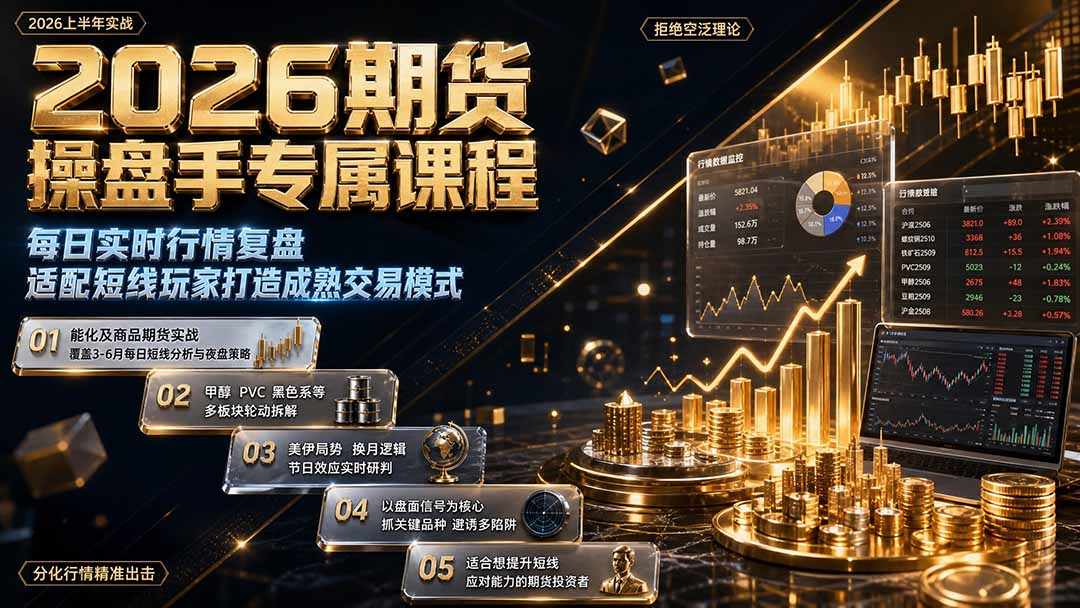 2026期货操盘手专属课程-更新8月,每日实时行情复盘,适配短线玩家打造成熟交易模式网络赚钱,项目资源网,副业资源网,兼职项目,网赚课程-副业赚钱-互联网创业-独家轻创IP大圣网创