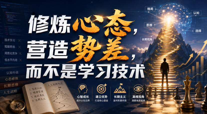 付费文章：修炼心态，营造势差，而不是学习技术网络赚钱,项目资源网,副业资源网,兼职项目,网赚课程-副业赚钱-互联网创业-独家轻创IP大圣网创