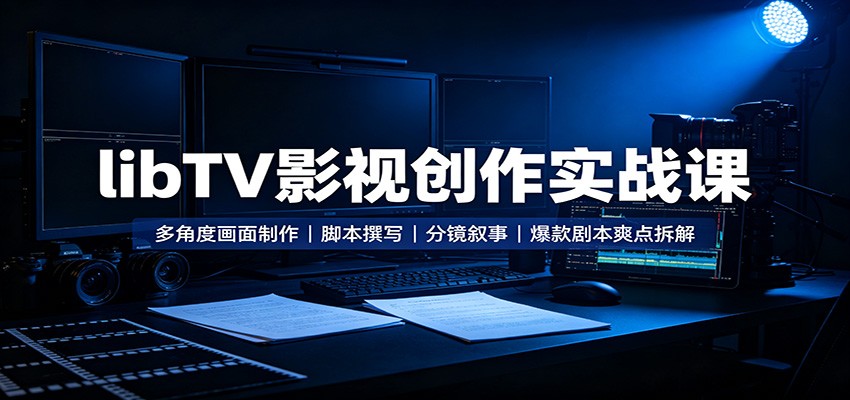 libTV影视创作实战课:多角度画面制作,脚本撰写,分镜叙事,爆款剧本爽点拆解网络赚钱,项目资源网,副业资源网,兼职项目,网赚课程-副业赚钱-互联网创业-独家轻创IP大圣网创