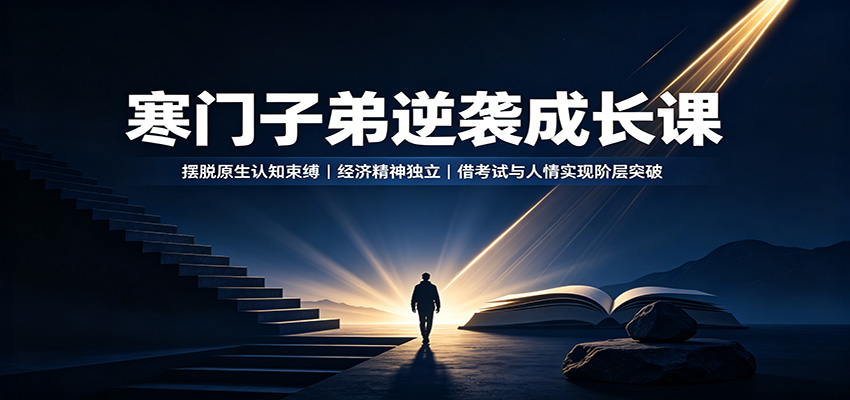 寒门子弟逆袭成长课:摆脱原生认知束缚,经济精神独立,借考试与人情实现阶层突破网络赚钱,项目资源网,副业资源网,兼职项目,网赚课程-副业赚钱-互联网创业-独家轻创IP大圣网创