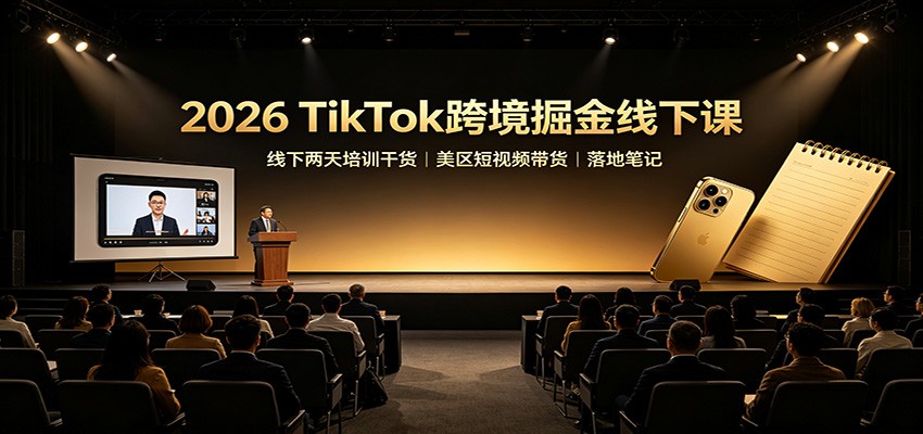 2026 TikTok跨境掘金线下课：线下两天培训干货，美区短视频带货落地笔记网络赚钱,项目资源网,副业资源网,兼职项目,网赚课程-副业赚钱-互联网创业-独家轻创IP大圣网创