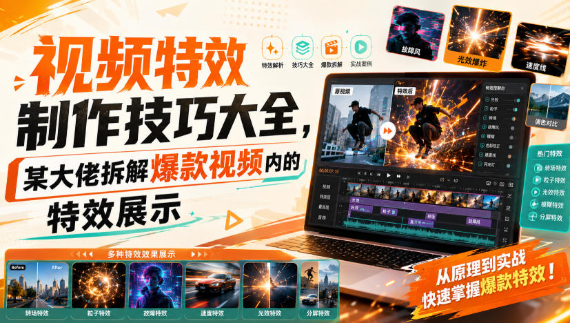 视频特效制作技巧大全,某大佬拆解爆款视频内的特效展示网络赚钱,项目资源网,副业资源网,兼职项目,网赚课程-副业赚钱-互联网创业-独家轻创IP大圣网创