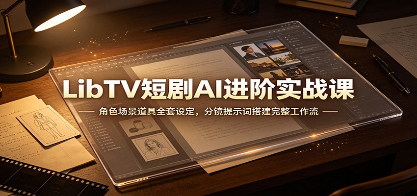 LibTV短剧AI进阶实战课:角色场景道具全套设定,分镜提示词搭建完整工作流网络赚钱,项目资源网,副业资源网,兼职项目,网赚课程-副业赚钱-互联网创业-独家轻创IP大圣网创