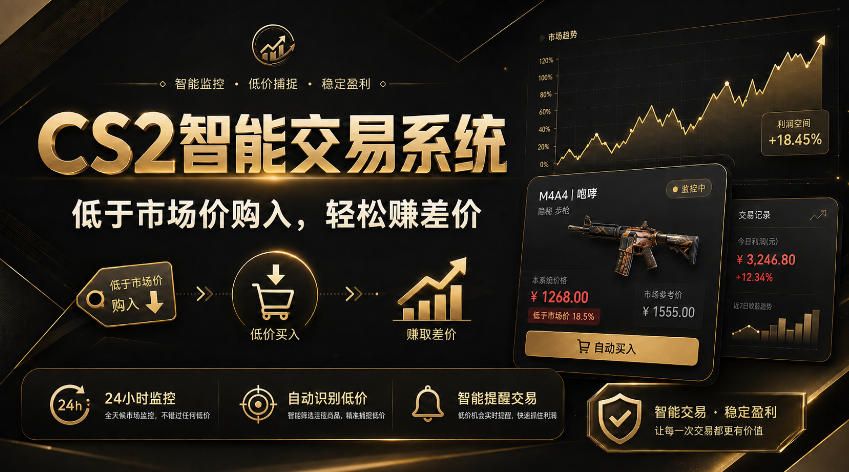 CS2智能交易系统，轻松賺差价|自动运行，无需自己挂G|数据支持任何形式验证【揭秘】网络赚钱,项目资源网,副业资源网,兼职项目,网赚课程-副业赚钱-互联网创业-独家轻创IP大圣网创