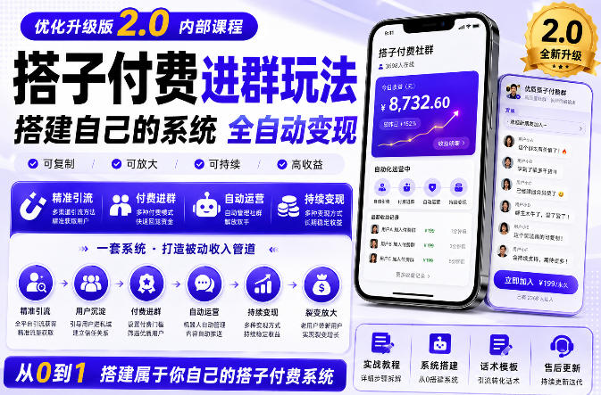 搭建群系统实战项目玩法,搭建整套付费进群系统,实现全天被动收益网络赚钱,项目资源网,副业资源网,兼职项目,网赚课程-副业赚钱-互联网创业-独家轻创IP大圣网创
