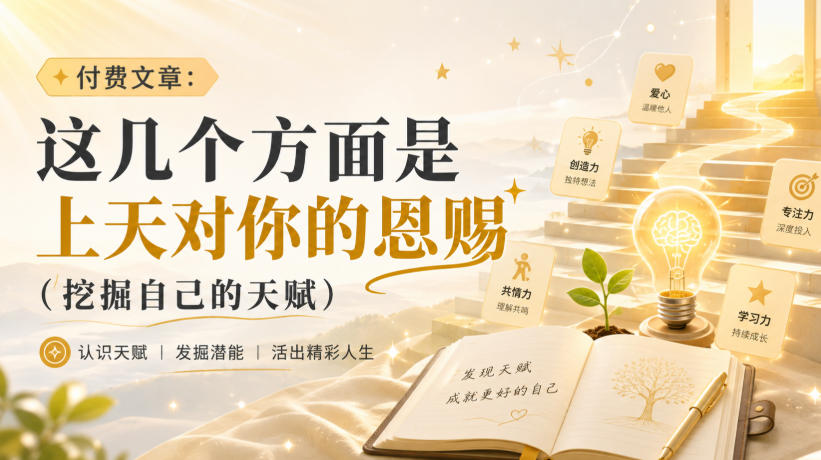付费文章:这几个方面是上天对你的恩赐(挖掘自己的天赋)网络赚钱,项目资源网,副业资源网,兼职项目,网赚课程-副业赚钱-互联网创业-独家轻创IP大圣网创