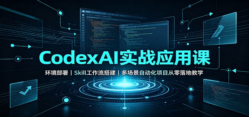 CodexAI实战应用课:环境部署Skill工作流搭建,多场景自动化项目从零落地教学网络赚钱,项目资源网,副业资源网,兼职项目,网赚课程-副业赚钱-互联网创业-独家轻创IP大圣网创