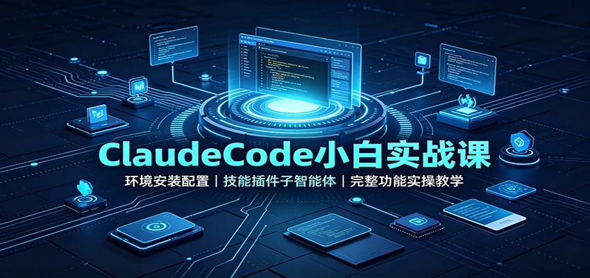 ClaudeCode小白实战课:环境安装配置,技能插件子智能体,完整功能实操教学网络赚钱,项目资源网,副业资源网,兼职项目,网赚课程-副业赚钱-互联网创业-独家轻创IP大圣网创