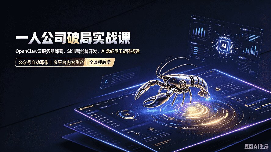 一人公司破局实战课｜OpenClaw云服务器部署、Skill智能体开发、AI龙虾员工矩阵搭建，公众号自动写作与多平台内容...网络赚钱,项目资源网,副业资源网,兼职项目,网赚课程-副业赚钱-互联网创业-独家轻创IP大圣网创