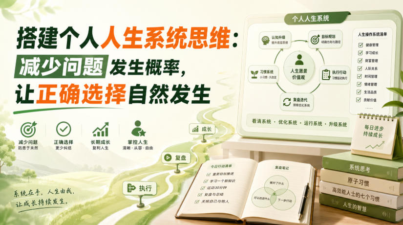 付费文章：搭建个人人生系统思维：减少问题发生概率，让正确选择自然发生网络赚钱,项目资源网,副业资源网,兼职项目,网赚课程-副业赚钱-互联网创业-独家轻创IP大圣网创