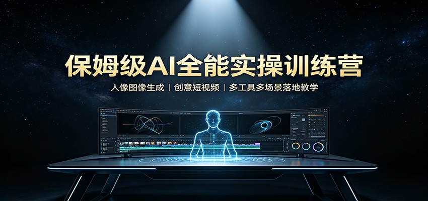 保姆级AI全能实操训练营:人像图像生成,创意短视频,多工具多场景落地教学网络赚钱,项目资源网,副业资源网,兼职项目,网赚课程-副业赚钱-互联网创业-独家轻创IP大圣网创