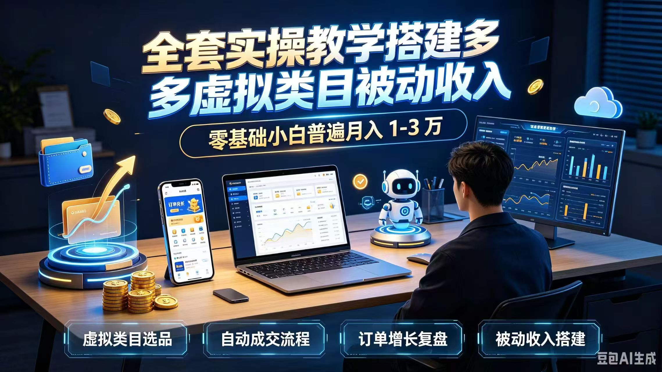 全套实操教学搭建多多虚拟类目被动收入,零基础小白普遍月入 1-3 万网络赚钱,项目资源网,副业资源网,兼职项目,网赚课程-副业赚钱-互联网创业-独家轻创IP大圣网创