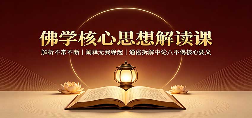 佛学核心思想解读课:解析不常不断,阐释无我缘起,通俗拆解中论八不偈核心要义网络赚钱,项目资源网,副业资源网,兼职项目,网赚课程-副业赚钱-互联网创业-独家轻创IP大圣网创
