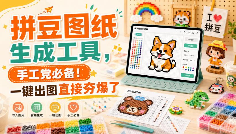 拼豆图纸生成工具，手工党必备！一键出图直接夯爆了网络赚钱,项目资源网,副业资源网,兼职项目,网赚课程-副业赚钱-互联网创业-独家轻创IP大圣网创