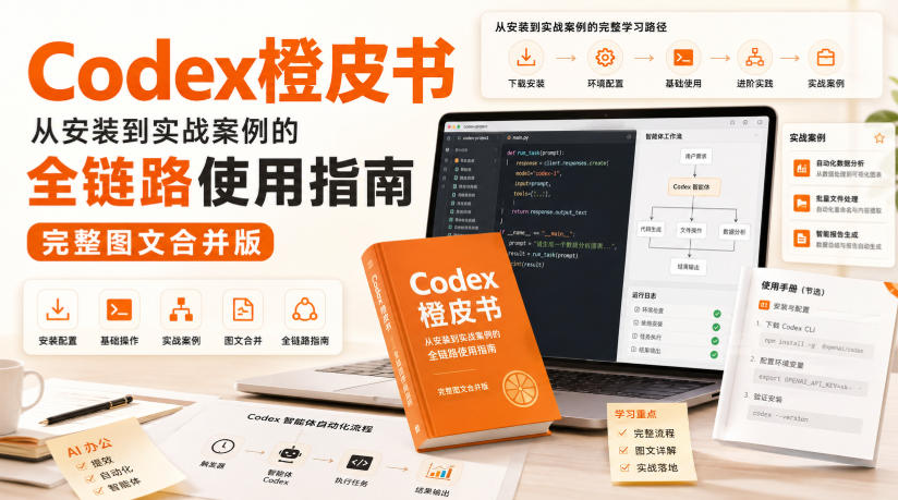 Codex橙皮书，从安装到实战案例的全链路使用指南，完整图文合并版网络赚钱,项目资源网,副业资源网,兼职项目,网赚课程-副业赚钱-互联网创业-独家轻创IP大圣网创