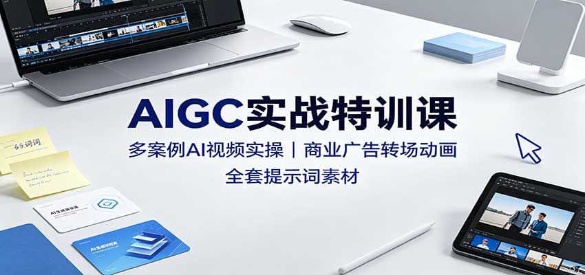 AIGC实战特训课:多案例AI视频实操,商业广告转场动画,全套提示词素材网络赚钱,项目资源网,副业资源网,兼职项目,网赚课程-副业赚钱-互联网创业-独家轻创IP大圣网创