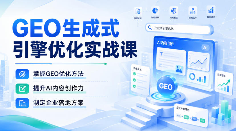 GEO生成式引擎优化实战课，掌握GEO优化方法，提升AI内容创作力，制定企业落地方案网络赚钱,项目资源网,副业资源网,兼职项目,网赚课程-副业赚钱-互联网创业-独家轻创IP大圣网创