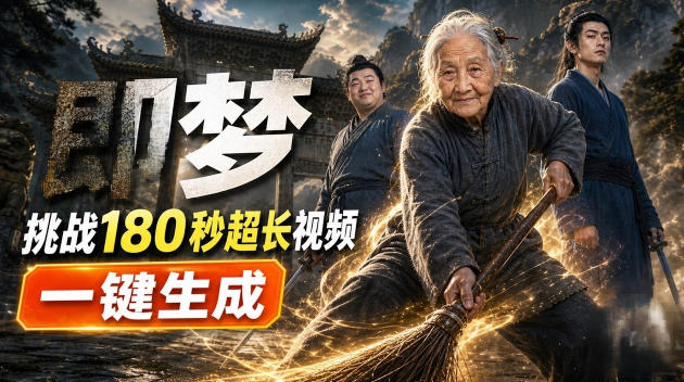 即梦挑战180秒超长视频!一键生成3分钟电影?完整制作流程详细分享!网络赚钱,项目资源网,副业资源网,兼职项目,网赚课程-副业赚钱-互联网创业-独家轻创IP大圣网创