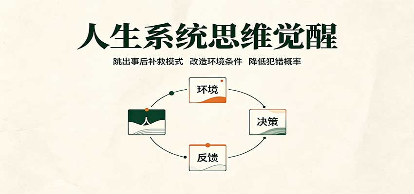 人生系统思维觉醒：跳出事后补救模式，改造环境条件，降低犯错概率网络赚钱,项目资源网,副业资源网,兼职项目,网赚课程-副业赚钱-互联网创业-独家轻创IP大圣网创