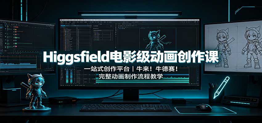 Higgsfield电影级动画创作课：一站式创作平台，牛来！牛德赛！完整动画制作流程教学网络赚钱,项目资源网,副业资源网,兼职项目,网赚课程-副业赚钱-互联网创业-独家轻创IP大圣网创