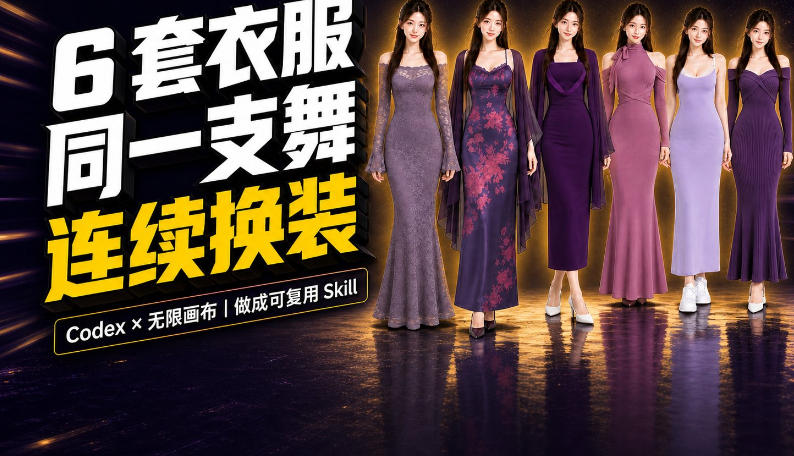 同一支舞,6套衣服按顺序切换:我把服装换装视频做成了一个Skill网络赚钱,项目资源网,副业资源网,兼职项目,网赚课程-副业赚钱-互联网创业-独家轻创IP大圣网创