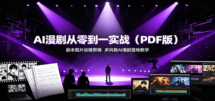 AI漫剧从零到一实战(PDF版)：剧本图片运镜剪辑，多风格AI漫剧落地教学网络赚钱,项目资源网,副业资源网,兼职项目,网赚课程-副业赚钱-互联网创业-独家轻创IP大圣网创