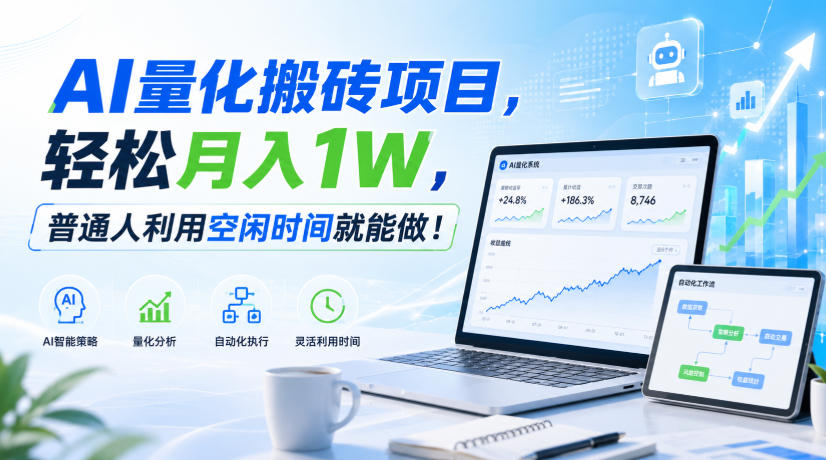 利用AI实现自动量化搬砖，月入万元，任何人都可以做！网络赚钱,项目资源网,副业资源网,兼职项目,网赚课程-副业赚钱-互联网创业-独家轻创IP大圣网创