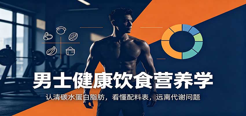 男士健康饮食营养学:认清碳水蛋白脂肪,看懂配料表,远离代谢问题网络赚钱,项目资源网,副业资源网,兼职项目,网赚课程-副业赚钱-互联网创业-独家轻创IP大圣网创