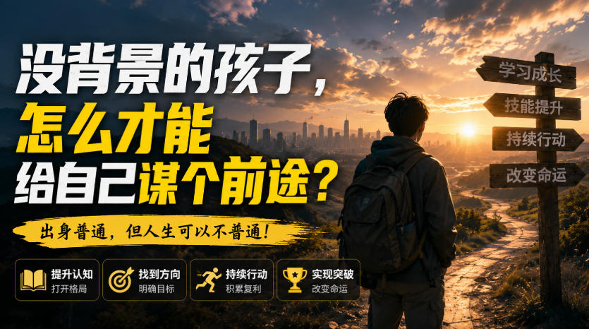 付费文章：没背景的孩子，怎么才能给自己谋个前途？网络赚钱,项目资源网,副业资源网,兼职项目,网赚课程-副业赚钱-互联网创业-独家轻创IP大圣网创