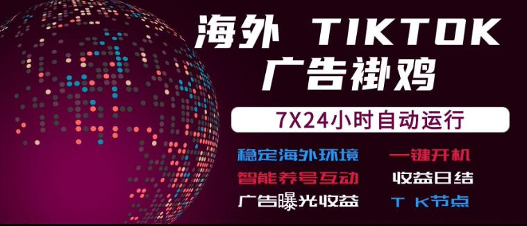 海外TikTok挂G流量变现，7X24自动运行，广告曝光收益，收益日结【揭秘】网络赚钱,项目资源网,副业资源网,兼职项目,网赚课程-副业赚钱-互联网创业-独家轻创IP大圣网创
