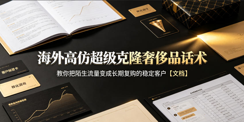 海外高仿超级克隆奢侈品话术,教你把陌生流量变成长期复购的稳定客户【文档】网络赚钱,项目资源网,副业资源网,兼职项目,网赚课程-副业赚钱-互联网创业-独家轻创IP大圣网创